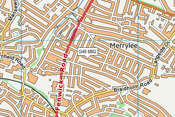 G46 6BQ map - OS VectorMap District (Ordnance Survey)