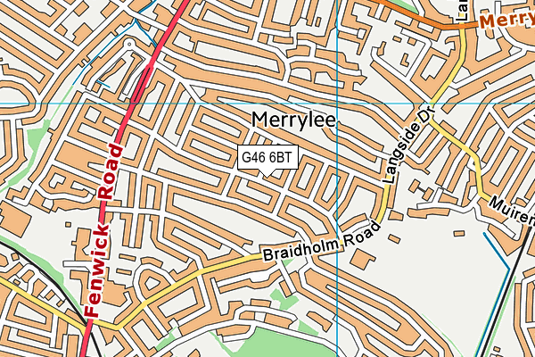 G46 6BT map - OS VectorMap District (Ordnance Survey)