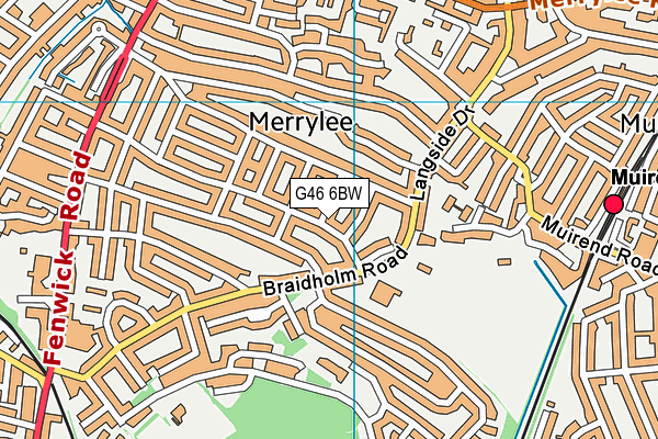 G46 6BW map - OS VectorMap District (Ordnance Survey)