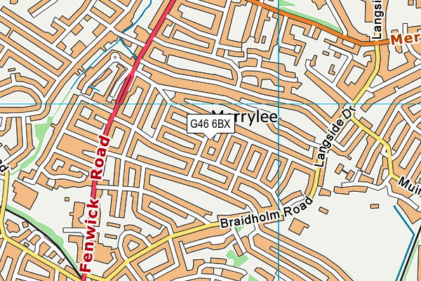 G46 6BX map - OS VectorMap District (Ordnance Survey)