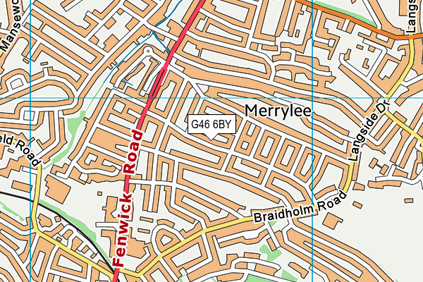 G46 6BY map - OS VectorMap District (Ordnance Survey)