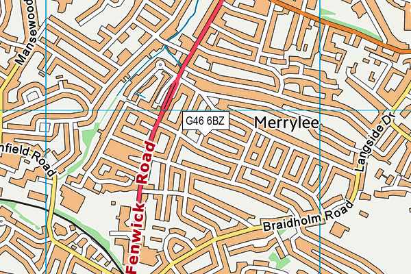 G46 6BZ map - OS VectorMap District (Ordnance Survey)