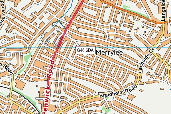 G46 6DA map - OS VectorMap District (Ordnance Survey)