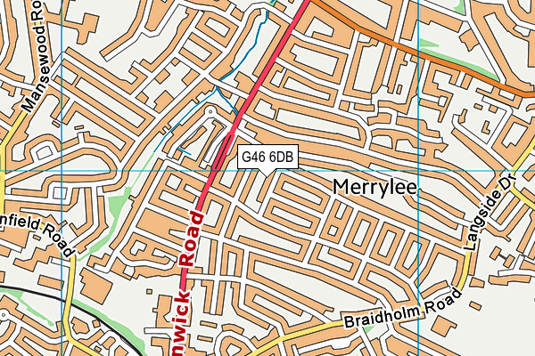 G46 6DB map - OS VectorMap District (Ordnance Survey)