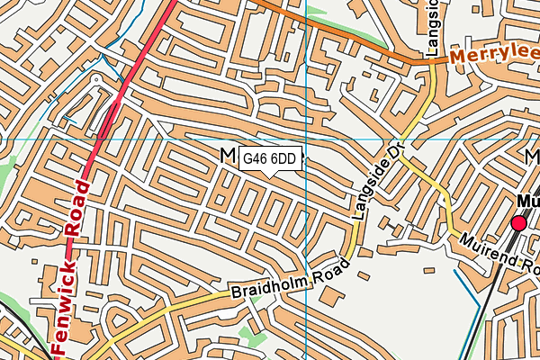 G46 6DD map - OS VectorMap District (Ordnance Survey)