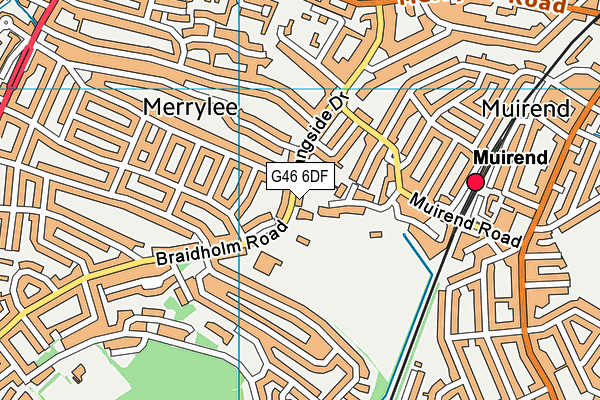 G46 6DF map - OS VectorMap District (Ordnance Survey)