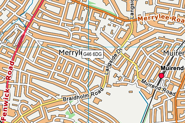 G46 6DG map - OS VectorMap District (Ordnance Survey)