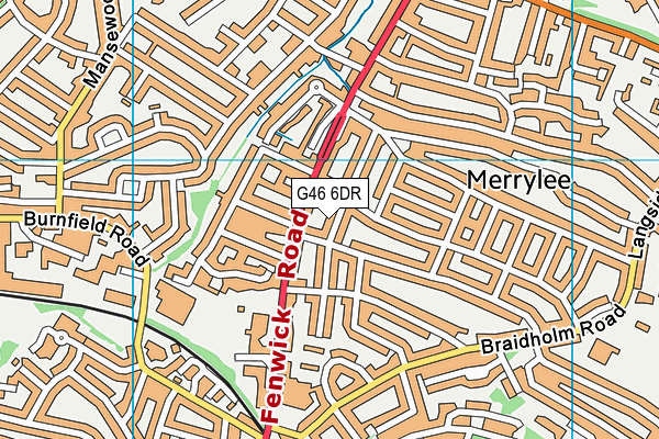 G46 6DR map - OS VectorMap District (Ordnance Survey)