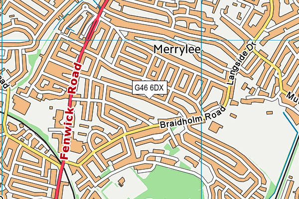 G46 6DX map - OS VectorMap District (Ordnance Survey)