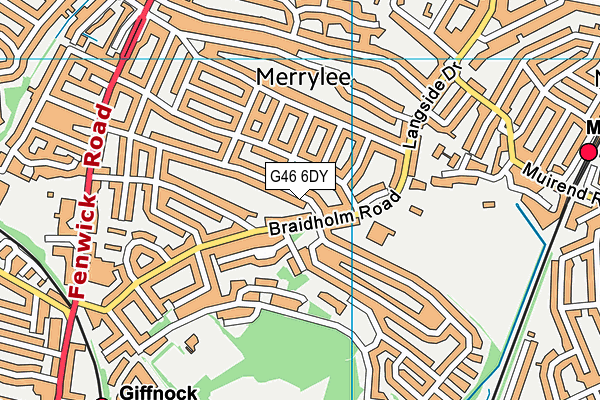 G46 6DY map - OS VectorMap District (Ordnance Survey)