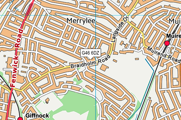G46 6DZ map - OS VectorMap District (Ordnance Survey)