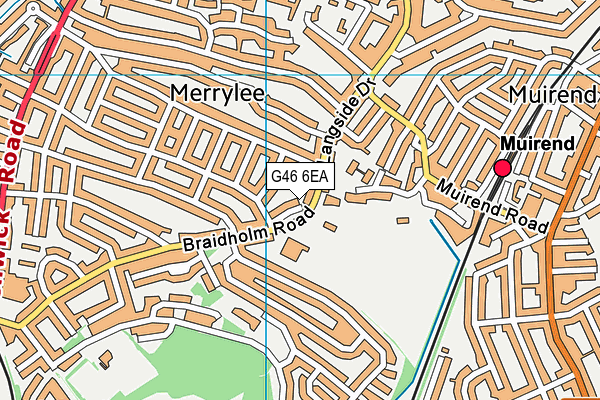 G46 6EA map - OS VectorMap District (Ordnance Survey)