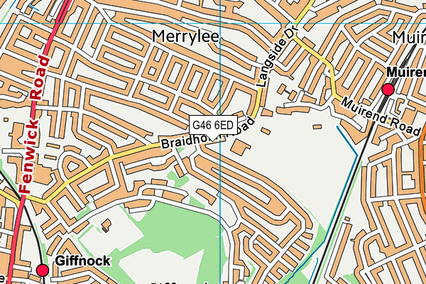 G46 6ED map - OS VectorMap District (Ordnance Survey)
