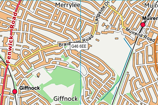 G46 6EE map - OS VectorMap District (Ordnance Survey)