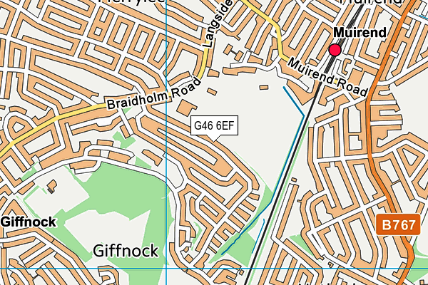 G46 6EF map - OS VectorMap District (Ordnance Survey)