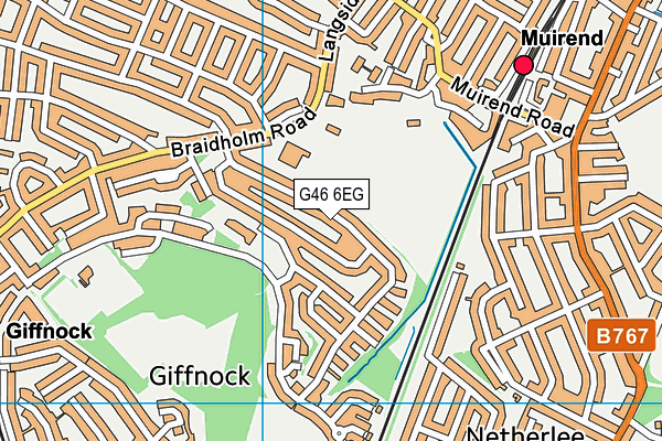 G46 6EG map - OS VectorMap District (Ordnance Survey)