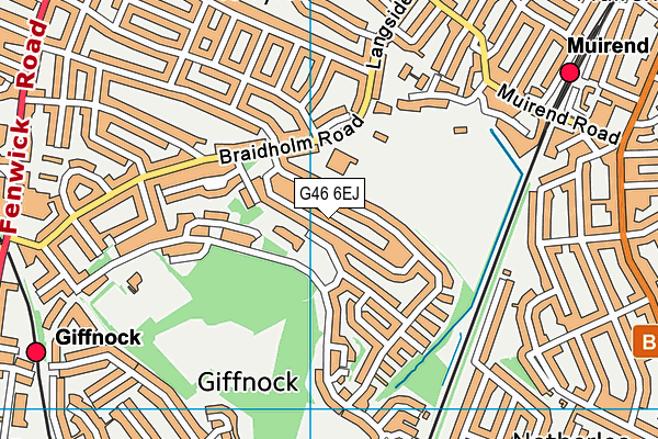 G46 6EJ map - OS VectorMap District (Ordnance Survey)