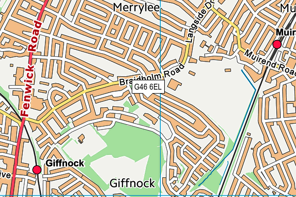 G46 6EL map - OS VectorMap District (Ordnance Survey)