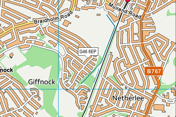 G46 6EP map - OS VectorMap District (Ordnance Survey)