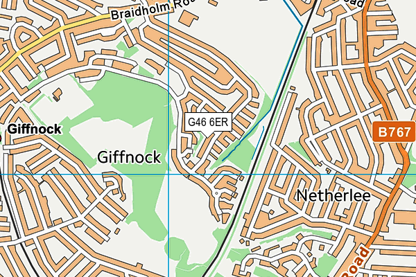 G46 6ER map - OS VectorMap District (Ordnance Survey)