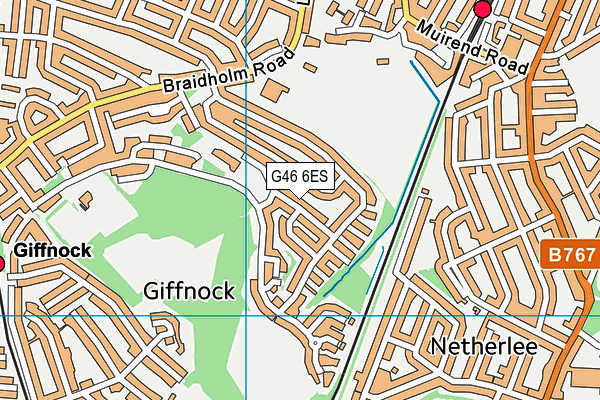 G46 6ES map - OS VectorMap District (Ordnance Survey)