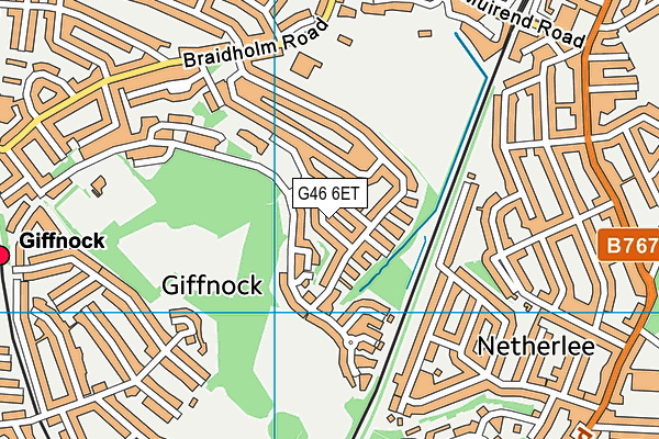 G46 6ET map - OS VectorMap District (Ordnance Survey)