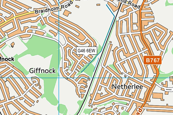G46 6EW map - OS VectorMap District (Ordnance Survey)