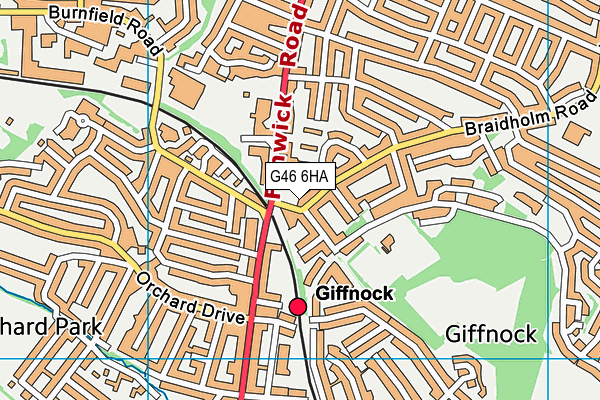 G46 6HA map - OS VectorMap District (Ordnance Survey)