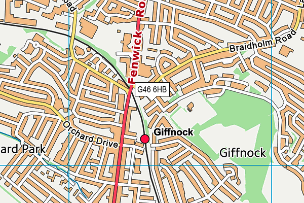 G46 6HB map - OS VectorMap District (Ordnance Survey)