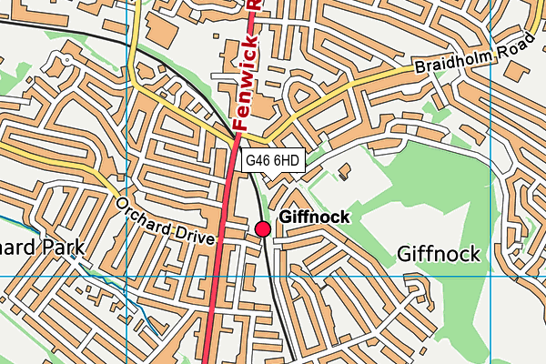 G46 6HD map - OS VectorMap District (Ordnance Survey)