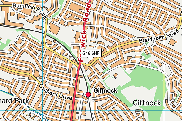 G46 6HF map - OS VectorMap District (Ordnance Survey)