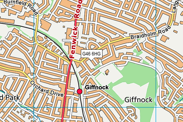 G46 6HG map - OS VectorMap District (Ordnance Survey)