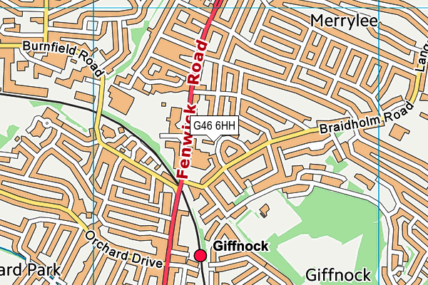 G46 6HH map - OS VectorMap District (Ordnance Survey)
