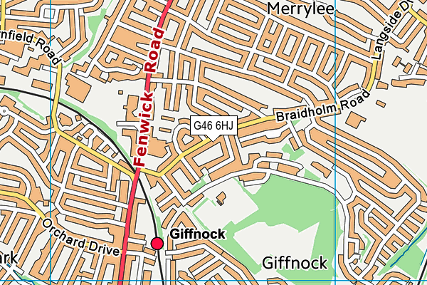 G46 6HJ map - OS VectorMap District (Ordnance Survey)