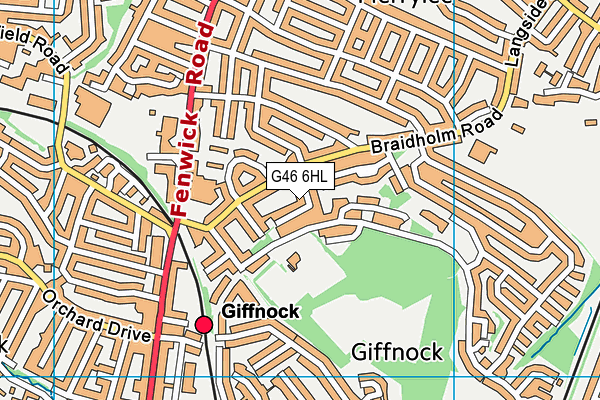 G46 6HL map - OS VectorMap District (Ordnance Survey)