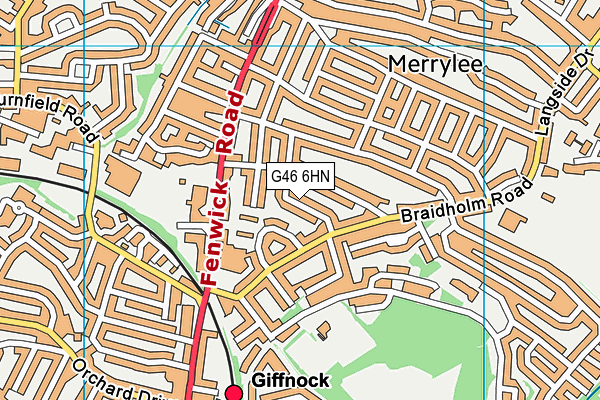 G46 6HN map - OS VectorMap District (Ordnance Survey)