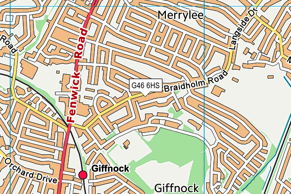G46 6HS map - OS VectorMap District (Ordnance Survey)