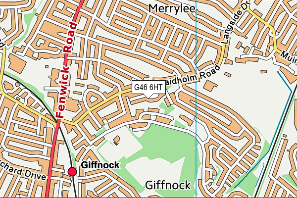 G46 6HT map - OS VectorMap District (Ordnance Survey)