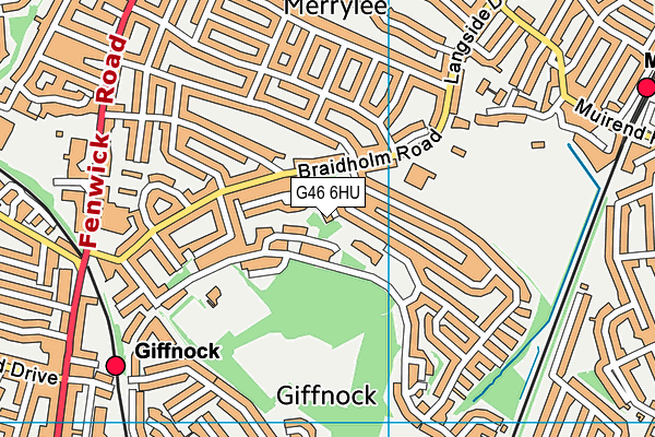 G46 6HU map - OS VectorMap District (Ordnance Survey)