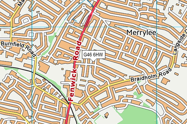 G46 6HW map - OS VectorMap District (Ordnance Survey)