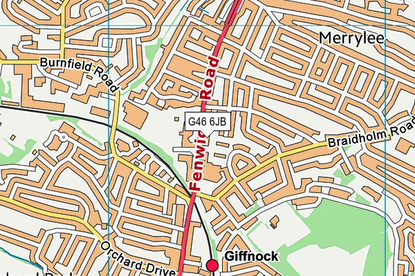 G46 6JB map - OS VectorMap District (Ordnance Survey)