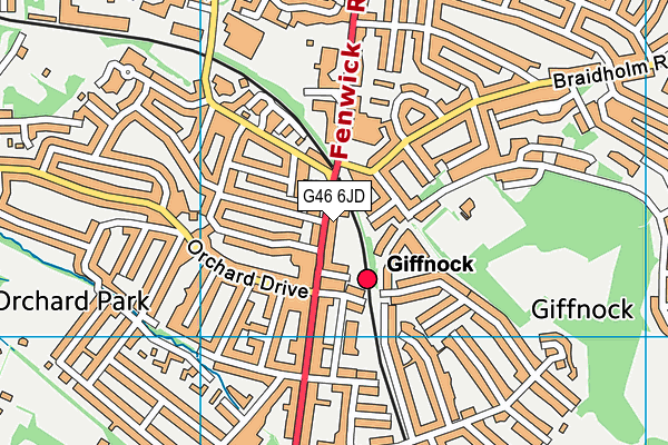 G46 6JD map - OS VectorMap District (Ordnance Survey)