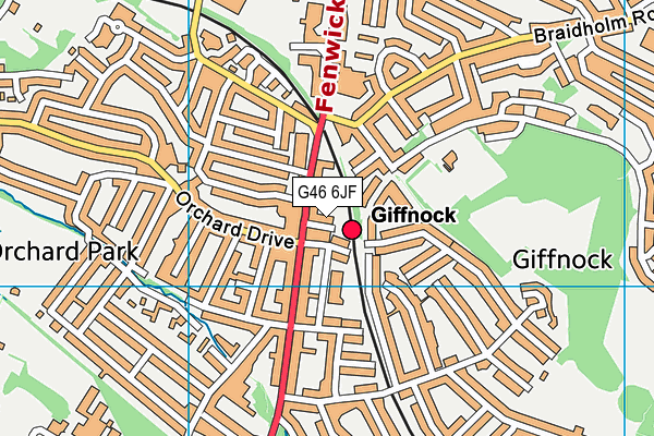 G46 6JF map - OS VectorMap District (Ordnance Survey)