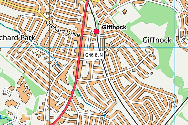 G46 6JN map - OS VectorMap District (Ordnance Survey)