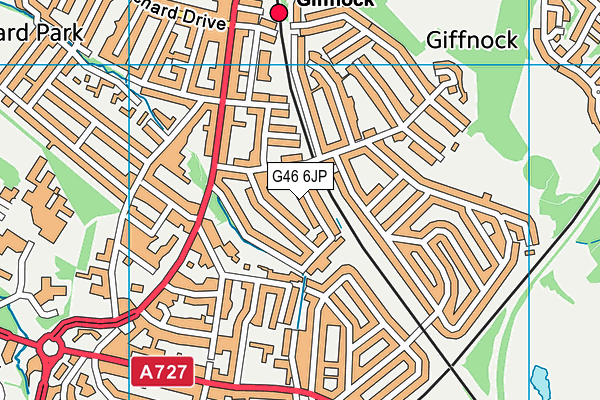 G46 6JP map - OS VectorMap District (Ordnance Survey)