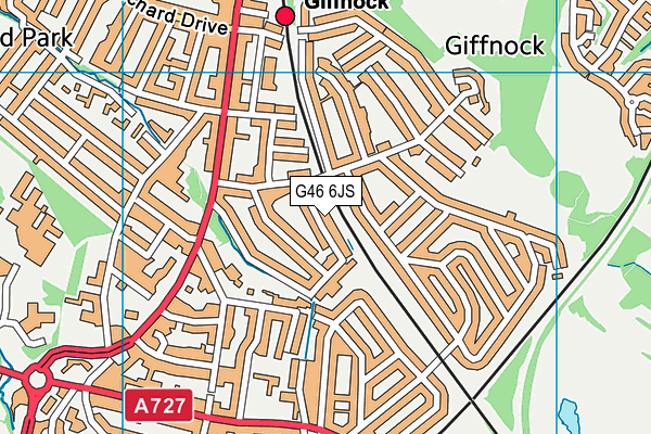 G46 6JS map - OS VectorMap District (Ordnance Survey)