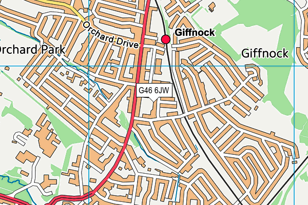 G46 6JW map - OS VectorMap District (Ordnance Survey)