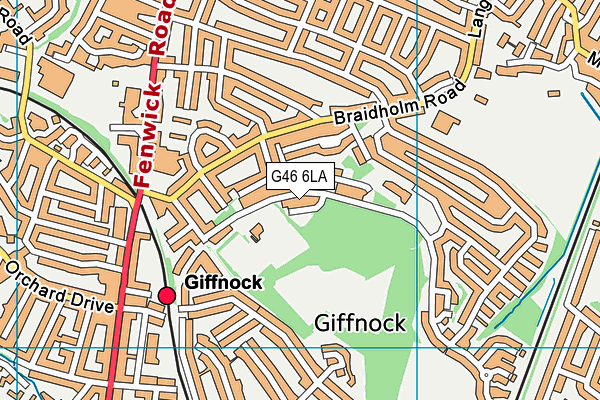 G46 6LA map - OS VectorMap District (Ordnance Survey)