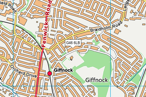 G46 6LB map - OS VectorMap District (Ordnance Survey)