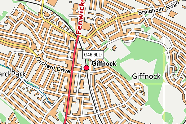 G46 6LD map - OS VectorMap District (Ordnance Survey)